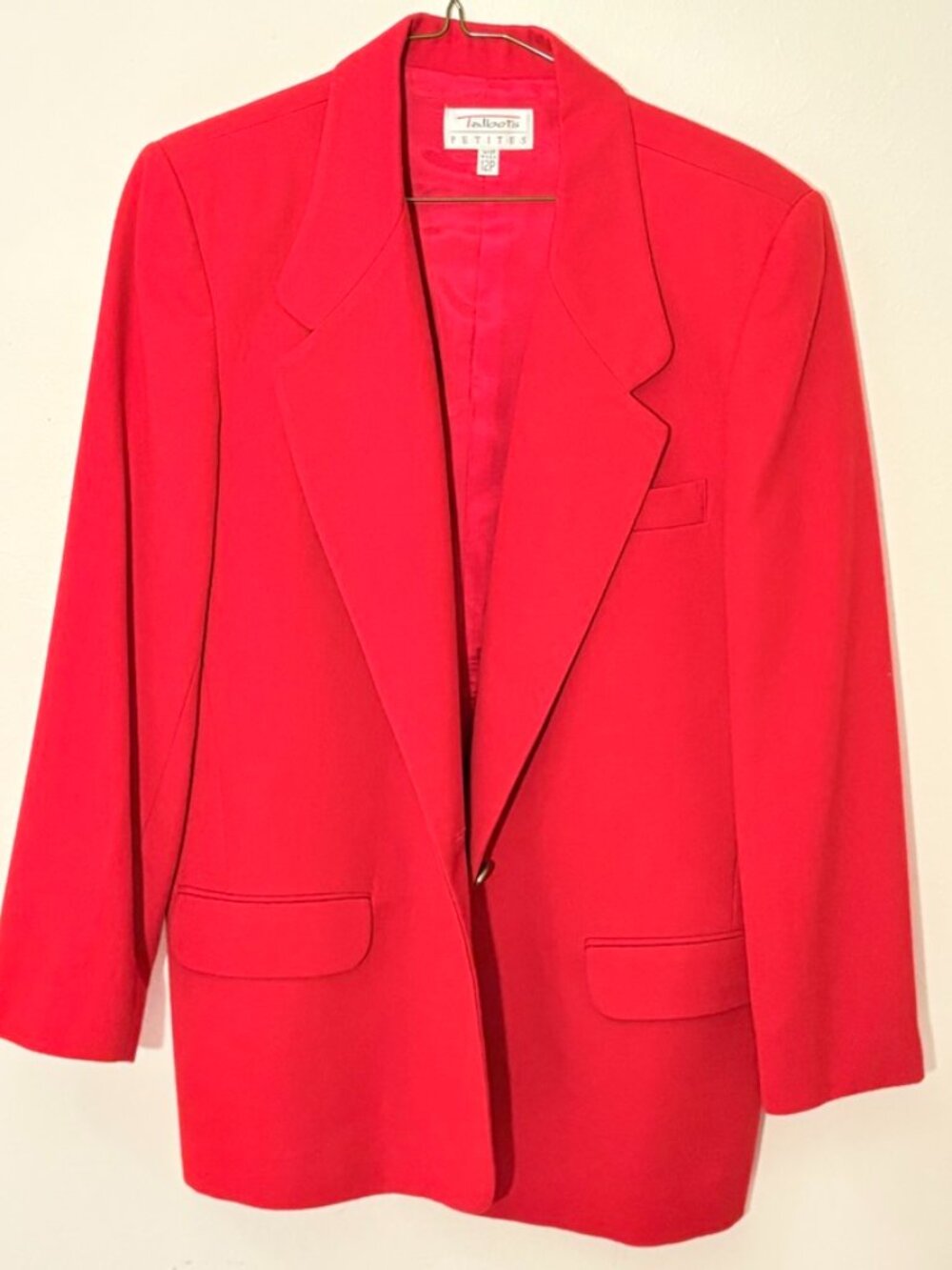 Vintage Talbots Petites Red Wool Blazer Size 12P Made in USA